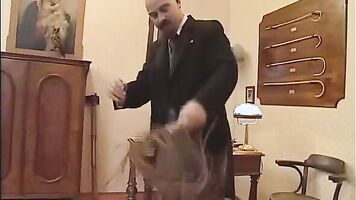 8. Ass of the victim was forced apart in the amateur brutal porn scene.
