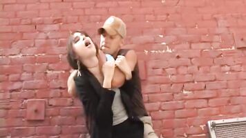 The hot wive was forced into giving brutal blowjobs in the amateur mom-rape sex video.