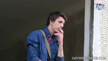 Sexy twinks in a hot gay war game unleashing their desires through forced porn videos.
