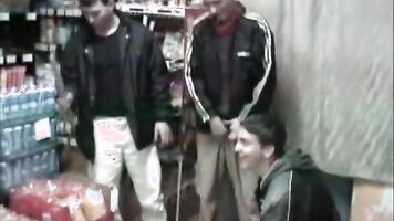 Hardcore rough sex between amateur hunks and twinks, filmed for gay rape porn.